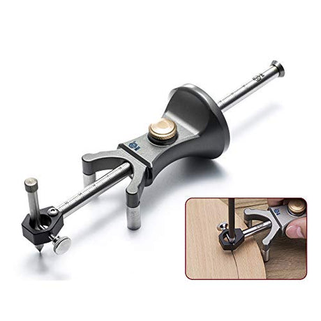 VISLONE Wheel Marking Gauge, Wood Scribe Tool Woodworking Tool Set 180 MM Sliding Mark Scraper Adjustable Precision Linear Arc Dual-purpose Scriber VISLONE