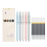 Lanxivi 5PCS Gel Pens Quick Dry Ink Pens Black Refill with 10 Additional Refills 0.5mm Fine Point Premium Retractable Ballpoint Pens Lanxivi