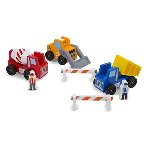 Melissa & Doug Construction Vehicle Wooden Play Set (8 pcs) - WoodArtSupply