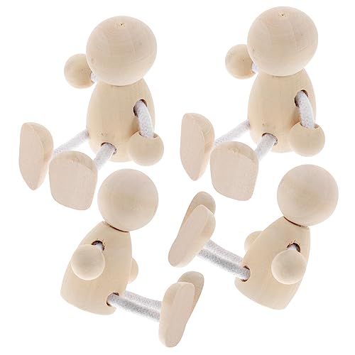 Tofficu 8 Pcs Unfinished Wooden Doll Unfinished Wooden Figurines Wooden Peg Dolls DIY Peg Dolls Unfinished Peg People Kids Mannequin Kids Toys Tofficu
