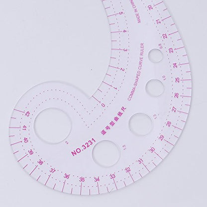 UTENEW French Curve Ruler Sewing, Comma Shaped 42cm Drawing Template Tool, Drafting Clothes Sleeves 2 Pack - WoodArtSupply