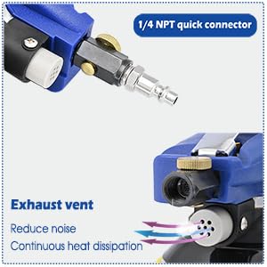 6 Inch Air Random Orbital Sander, Pneumatic Palm Sander tool with 10 Pcs Sandpapers, Air Sanders For Auto Body Work By Bowd BOWD