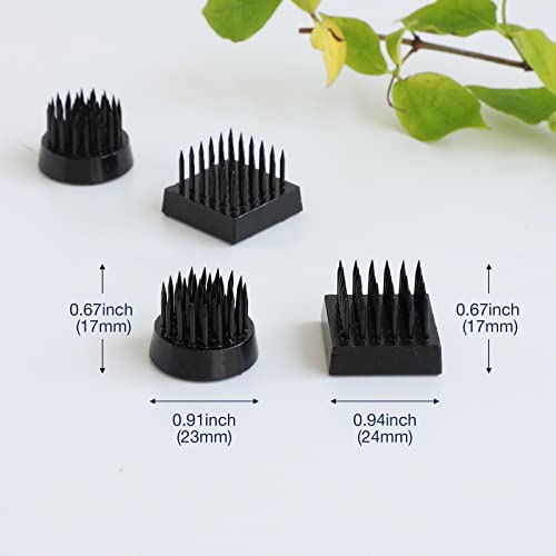 Wazakura 4PCS Black Mini Ikebana Kenzan, Made in Japan, Floral Arranging Pin Frog, Round and Square Flower Holder (Black Mini Kenzan) Wazakura