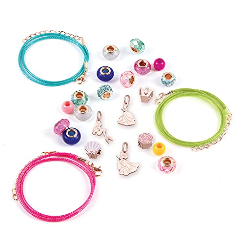 Make It Real - Ultimate Princess Royal Jewels and Gems - DIY Charm Bracelet Making Kit with Disney Princess Charms - Arts & Crafts Bead Kit for Girls Make It Real