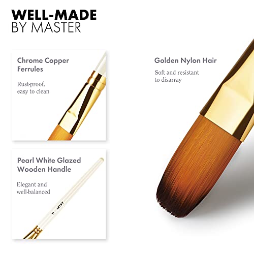 ARTIFY 15 Pieces Paint Brush Set, Intermediate Series, Includes Pop-Up Carrying Case with Palette Knife and 2 Sponges, for Acrylic, Oil, Watercolor ARTIFY art supplies