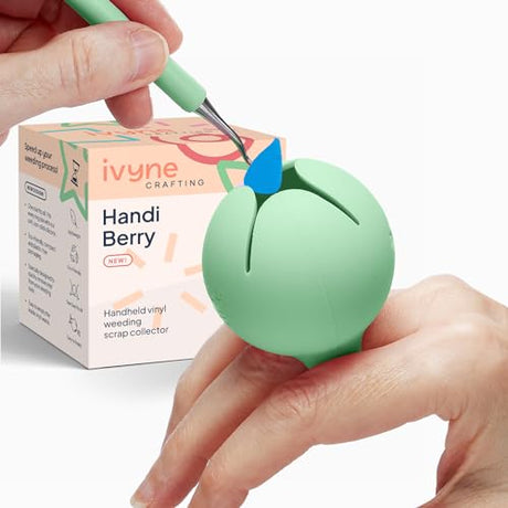 iVyne Handi Berry - Vinyl Weeding Scrap Collector, Portable Handheld Scrap Collector Ring, Weeding Tools for Vinyl Heat Transfer, HTV Crafting & iVyne