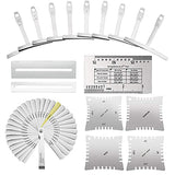 TIMESETL 17 Pcs Guitar Luthier Tools Including 4 Guitar Notched Radius Gauges, 9 Understring Radius Gauge Luthier Tools, 32 Blades Feeler Gauge, TIMESETL