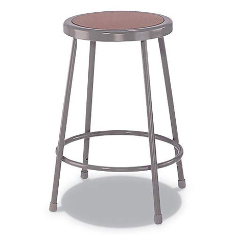 Alera ALEIS6624G 24 in. Seat Height Backless Industrial Metal Shop Stool - Brown Alera