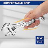 WORKPRO 10" Adjustable Wrench, Heavy Duty Spanner with Inch/Metric Scale, Premium Cr-V Steel, Chrome Plated WORKPRO