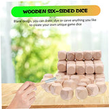 Kisangel 20Pcs Unfinished Wood dice Unfinished Wood Cube Wood Game dice Blank Wooden dice 16mm dice Unfinished Blank dice Blank Square Blocks Blanks Kisangel