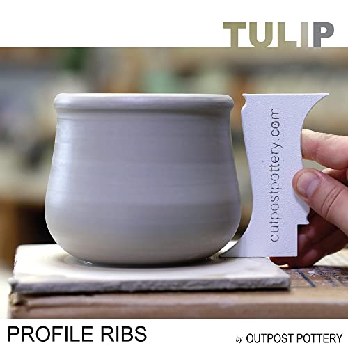 OUTPOST POTTERY Profile Rib Bundle: Tulip 14cm, 12cm, 10cm and 8cm -  Profile Rib Bundle (Great & Handy Tool for consistent Shape in Making Mugs)