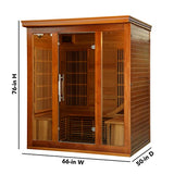 Radiant Saunas BSA1315 Cedar Elite 3-4 Person Infrared Sauna with 9 Carbon Heaters, Wood Blue Wave