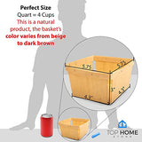 One Quart Wooden Gift Baskets (10 Pack); for Picking Fruit or Arts, Crafts and Decor; 5.75” Square Vented Wood Boxes TOP HOME STORE