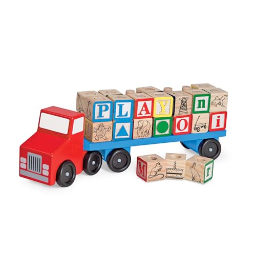 Melissa & Doug Alphabet Blocks Wooden Truck Educational Toy - WoodArtSupply