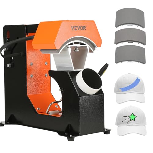 VEVOR 3-in-1 Auto Hat Heat Press Machine for Caps - No Crease, Automatic Release&Press Knob-Style Digital Control Panel, with 3pcs Interchangeable