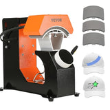 VEVOR 3-in-1 Auto Hat Heat Press Machine for Caps - No Crease, Automatic Release&Press Knob-Style Digital Control Panel, with 3pcs Interchangeable VEVOR