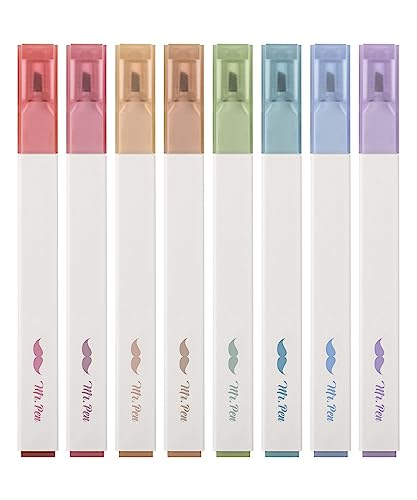 Mr. Pen- Aesthetic Highlighters, 8 pcs, Vintage Color, Chisel Tip, Highlighters Assorted Colors, Bible Highlighters and Pens No Bleed, Cute Mr. Pen