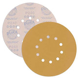 Dura-Gold Premium 9" Drywall Sanding Discs - 240 Grit (Box of 10) - 10 Hole Pattern Sandpaper Discs with Hook & Loop Backing, Fast Cutting Aluminum Dura-Gold