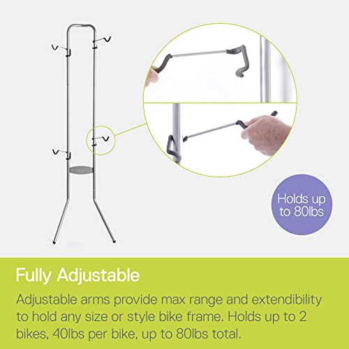 Delta Cycle Michelangelo 2 Bike Storage Rack - Gravity Fully Adjustable Bike Rack Garage For Road, MTB, and Hybrid Bicycles - Vertical Bike Rack Delta Cycle & Home