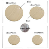 50pcs Unfinished Round Earrings Christmas Baubles Unfinished Wood Cutouts Wooden Flat Chips Craft Wood Slices Wooden Discs Wooden Embellishments SUPVOX