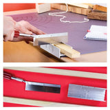 Excel Blades Metal Mitre Box Set With Handle and Razor Pull Saw Blade - Small 6-Inch Aluminum and Steel Tool for Wood, Plastic, and Soft Metals, 2 Excel Blades