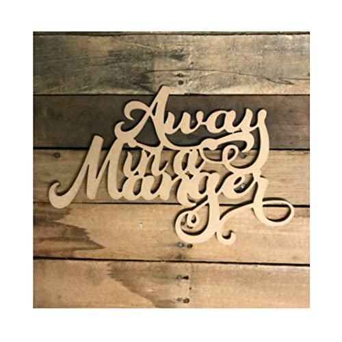 Away in A Manger Word Wood Craft Unfinished Wooden Cutout Art DIY Wooden Sign Inspirational Wall Plaque Retro Wood Wall Hanging Decor for Bedroom Arupkeer