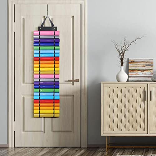Vinyl Storage Organizer Vinyl Roll Holder with 12 Compartment Craft Vinyl Storage Rack Wall Mount Over The Door Hanging Organizer Storage Hanging IYWISH