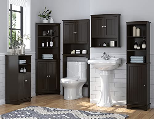 Spirich Bathroom Cabinet Wall Mounted, Wood Hanging Cabinets with Doors and Shelves, Medicine Cabinet Over The Toilet, Espresso