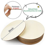 ISUSSER 20 PCS 8 Inch Diameter Unfinished Wood Rounds Wooden Cutouts for Crafts, Door Hanger, Door Design ISUSSER