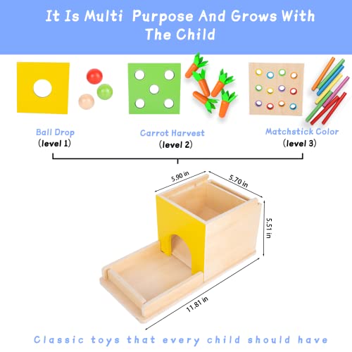 Adena Montessori 5 in 1 Object Permanence Box Toddler Play Kit Toys for 1 Year Old Babies 6-12 Months 2 Year Old Adena Montessori