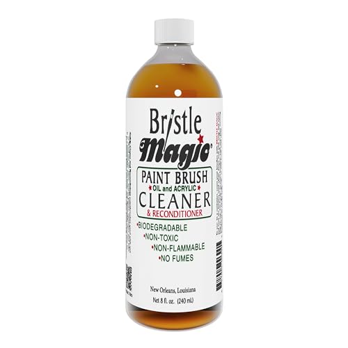 Bristle Magic Paint Brush Cleaner and Reconditioner Perfect Acrylic, Watercolor, Spray Paint and Oil Paintbrush Cleaner Biodegradable, Non-Flammable - WoodArtSupply