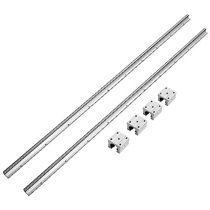 VEVOR Linear Guide Rail Set, SBR16 1500mm, 2 PCS 59 in/1500 mm SBR16 Guide Rails and 4 PCS SBR16UU Slide Blocks, Linear Rails and Bearings Kit for - WoodArtSupply