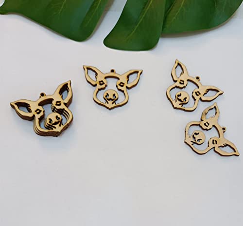 30pcs of Pig Wood Earring Blanks,DIY Farmhouse Wood Earrings Blanks for Craft Jewelry Making(2'') Yuxuanish