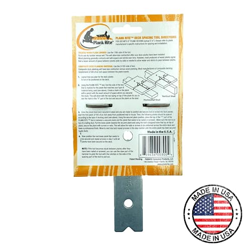 Plank Rite Steel Deck Spacing and Fastening Tool 3 Pack for Use with 5-1/2 Inch Deck Boards | Works for Treated Wood or Composite Decking | Deck Jig Plank Rite