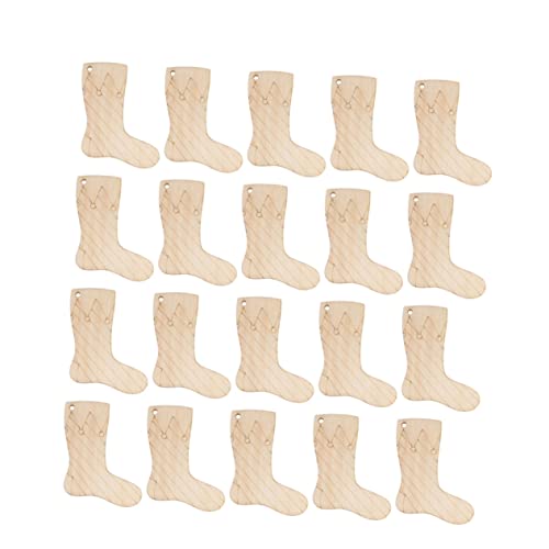 BESTOYARD 40 Pcs Unfinished Wood Christmas Ornaments Xmas Wood Reindeer Shapes Christmas Tree Hanging Ornament Blank Ornaments Christmas Wood Cutouts