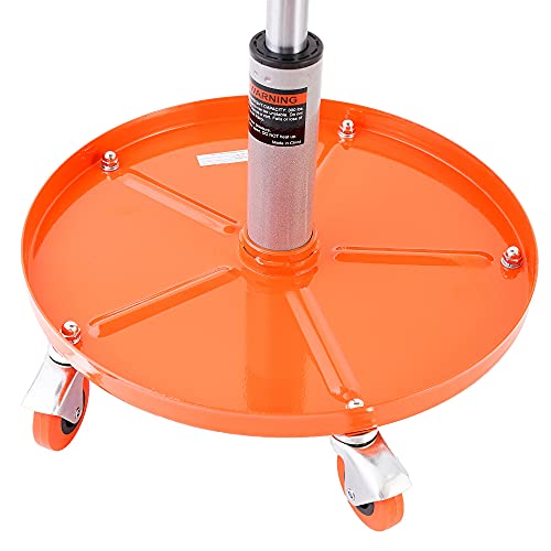 ATRT 300-LB Capacity Pneumatic Mechanic Roller Seat, Adjustable Rolling Stool, with 2.5-inch Heavy Duty Casters and Tool Tray, Orange - WoodArtSupply