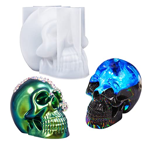 LET'S RESIN Silicone 3D Large Skull Shape Molds, Skeleton Skull Epoxy Resin Mold for Candle Making, Home Decor, Outdoor, Resin Casting Art Crafts - WoodArtSupply