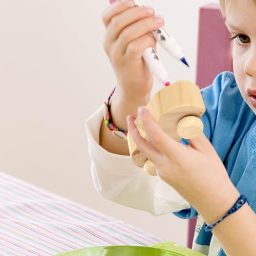 SHUESS 24 Packs Wooden Cars to Paint Unfinished Wooden Cars for Craft Cars DIY Wood Toy Car for Handcraft Projects Family Time SHUESS