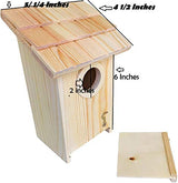 3 Pack Bird House - Bluebird, Finch, Wren, Chickadee, Tree Swallow Bird, Wild Birds, Woodpecker House, Unfinished Wood DIY Project | Oojami