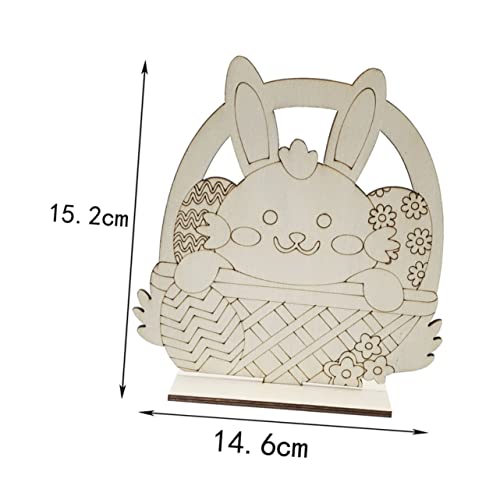 TEHAUX 7pcs Home Rabbit Decoration Animal Figurine Decor Unfinished Wood Easter Egg Easter Bunny Decor Easter Statues Spring Decor for Home Wood TEHAUX
