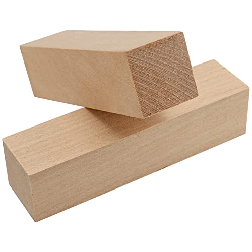 MANCHAP 30 Pack 6 x 1 x 1 Inch Basswood Carving Blocks, Soft Solid Unfinished Wood Whittling Blocks, Basswood Square Wood Blocks for Carving and MANCHAP
