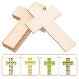 Abaodam 20Pcs Cross Blank Wood Cutouts Easter Cross Wooden DIY Crafts Unfinished Cross Shaped Wooden Pieces Cross Shaped Hanging Ornaments Abaodam