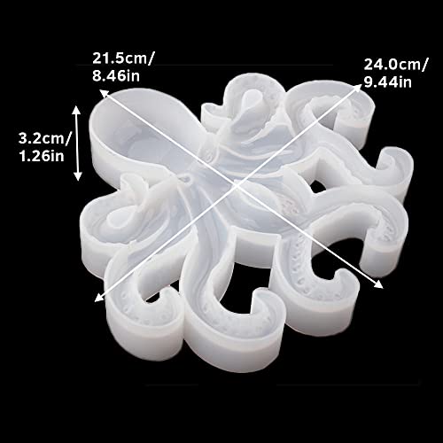 Large Octopus Resin Molds, Silicone Ornament Mold for Epoxy Casting, Animals Display Mould for DIY Resin Crafts, Wall Hanging Home Decor Halloween Wehous