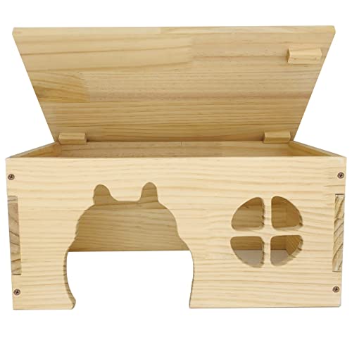 Wooden Guinea Pig Hideout, Chinchilla House, Baby Rabbit House, Dwarf Bunny Hut Hideout Wood, Small Animal Hideout for Rats, Hedgehog - WoodArtSupply