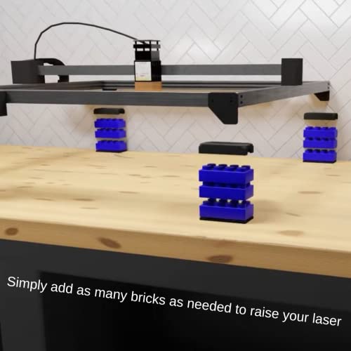 Stackable Laser Engraver Feet - Raise Your Laser Master 2 Using Popular Children's Stackable Bricks - Perfect for Rotary Accessories, Raised Cutting - WoodArtSupply