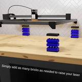 Stackable Laser Engraver Feet - Raise Your Laser Master 2 Using Popular Children's Stackable Bricks - Perfect for Rotary Accessories, Raised Cutting King Gubby