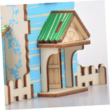 ibasenice D Puzzle 6 Pcs DIY Cabin Wooden Assembling House DIY Wooden Ornament Wooden House Toy DIY Wood Toy Child Puzzle Bamboo Model Office ibasenice