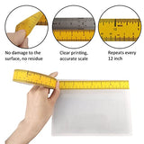 EDSRDRUS 3 Rolls Ruler Tape 1/2, 1, 1-1/2 Inch Repeating 12inch No Gap Color Imprint, No Residue Masking Tape Measure for Painting, Woodworking, EDSRDRUS
