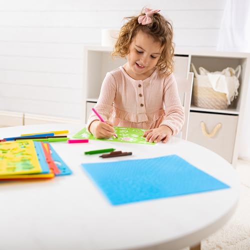 Melissa & Doug Created by Me! Stencil Art Coloring Activity Kit in Storage Pouch - 170+ Designs, 6 Markers, 2 Crayons, Paper - FSC-Certified Melissa & Doug