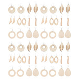 Ciieeo 70pcs Wooden Earrings Wood Earring Supplies Earring Making Tools Jewelry DIY Kit Macrame Earring Blanks DIY Wood Earrings Pendant Tools Kids Ciieeo